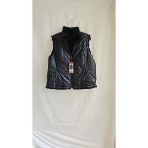 NEW Nicole Miller Ladies' Reversible Black Faux Fur Vest XXL NWT